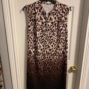 Calvin Klein Leopard Pri t Shift Dress